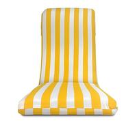 MORE FREE-Cojín Tumbona Colchón Tumbona Acolchada Classic Texturas Colchóneta para Tumbona Exterior Funda de Loneta con Cremallera Lavable Cojín Acolchado de Fibra (Amarillo, Pack 2 【120x50x7cm】)