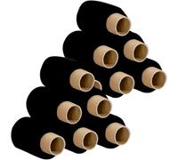 MORE FREE-Mini Film Transparente o Negro Estirable para Embalar, Película Adhesiva 260 grs x 100 mm,Envoltura Elástica Transparente por Cajas de Embalaje de Paquetes (Mini Film Negro, Rollo 12)