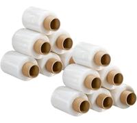 MORE FREE-Mini Film Transparente o Negro Estirable para Embalar, Película Adhesiva 260 grs x 100 mm,Envoltura Elástica Transparente por Cajas de Embalaje de Paquetes (Mini Film Transparente, Rollo 12)