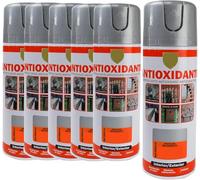 MORE FREE-Pintura Spray Antioxidante Plata argento 400 Ml para las Superficies de Metal, Hierro y Aluminio,Pack de 6 Unidad