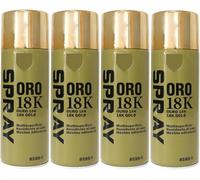 MORE FREE-Pintura Spray Especial Oro 18K Multicolor Profesional 400ml Adecuado Metal Madera y Plástico Pack de 4 unidad