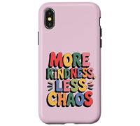More Kindness Less Chaos Kids Boys Positive Saying Be Kind Carcasa para iPhone X/XS