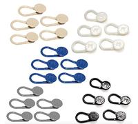 More of Me to Love - Extensor de pantalones de TPU flexible, paquete de 25 en 5 colores (negro, blanco, beige, azul, gris)