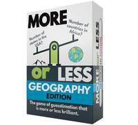 More or Less Edición de Geografía | Juego de cartas para 2 jugadores + | Juego de cartas de viaje y bolsillo para niños, adolescentes y adultos | Juega en cualquier lugar
