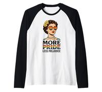 More Pride Less Prejudice LGBT Queer Vintage Art Aesthetic Camiseta Manga Raglan