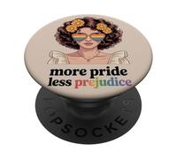 More Pride Less Prejudice Rainbow Heart Gafas de Sol Libertad PopSockets PopGrip Adhesivo