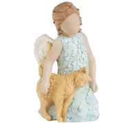 More Than Words 9634 - Figura Conmemorativa de ángel y Gato con Texto en inglés Much Loved Friend