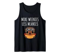 More Weenies Less Meanies Dachshund Lover Funny Dog Saying Camiseta sin Mangas