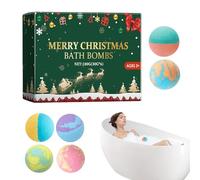 Moreeulsi 6 bolas de baño relajantes de spa de Navidad, bolas de baño de burbujas hechas a mano, bola de burbujas de baño refrescante orgánica, bola de burbujas de baño de Navidad, spa en casa, baño