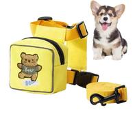 Moreeulsi Bolsa de sillín para perro, mochila de perro de dibujos animados con correas para perro, chaleco para gatos, lindo oso, conejo, dinosaurio, patrón de animales, arnés ajustable para mascotas,