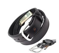 Moreeulsi Cinturón de dinero de cuero para hombre, cinturón de seguridad con bolsillo invisible, accesorios de almacenamiento seguro para hombres, marido, padre, novio, abuelo, papá, hijo