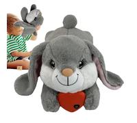 Moreeulsi Conejito de latido del corazón para perros | Animal de peluche de latido del corazón, ayuda calmante para aliviar el estrés de mascotas, juguete para perros dormidos, suave y cómodo juguete