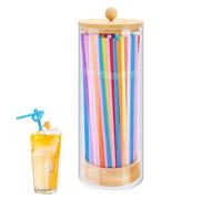 Moreeulsi Dispensador de pajitas, organizador de almacenamiento para pajita, contenedor versátil e impermeable, soporte para lápices para el aula, comedor, tienda, cocina, sala de estar