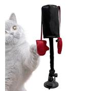 Moreeulsi Juguete de Boxeo para Gatos, Saco de Boxeo para Gatos, 29,2 x 14 cm, Juguetes interactivos de poliéster, Bolsa de Creativa con Guantes, Suministros para Mascotas para Interiores