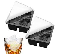 Moreeulsi Molde para hacer hielo, molde de hielo de esqueleto de 4 rejillas con tapa, 2 piezas, utensilios de cocina reutilizables de silicona para fiesta de verano, picnic, camping, viajes, cóctel