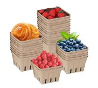 Moreeulsi Produce Baskets Farmers Market | Cesta de fibra de pulpa natural - Cestas apilables de bayas para cajas de frutas de cartón, suministros de mercado de agricultores para tienda