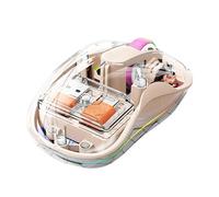 Moreeulsi Ratón Silencioso Inalámbrico,Ratón Inalámbrico para Portátil - Ratón de Ordenador con luz RGB, Ratones Transparentes,Ratón sin Ruido para Trabajar, Aprender y Jugar en Sala de Estar,