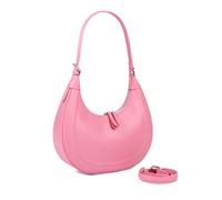 MoreFarther Bolso Bandolera Mujer de Cuero, Bolso de Hombro Ajustable en Forma de Media Luna para Mujer, Elegante y Moderno Handbags for Women para Trabajo, Viaje, Diario (Rosa)