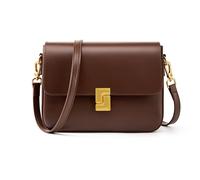 MoreFarther Bolsos de hombro para mujer, bolsos cruzados de piel auténtica, bolsos de mano vintage, bolsos de diseño con correa ajustable, Café, 9.06 x 2.76 x 6.69 inches, Retro