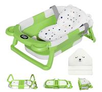 MoreFeel Bañera plegable para recién nacido, oso, verde