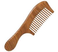 Moreinday Peine de madera para mujeres y hombres, peine de dientes medianos anchos para el crecimiento del cabello, sándalo verde