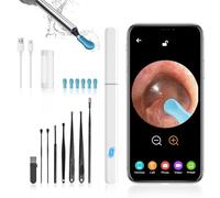 Morelax Otoscopio Limpiador Oidos, 3,5mm WiFi Endoscopio de Oído con 1080P Cámara y 6 LED, Limpieza de Oídos con 6 Puntas de Silicona Ear, Cleaner IP67 Impermeable para iOS/Android (Blanco)