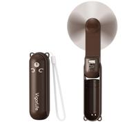 Morelax Ventilador de mano, mini ventilador 3 en 1, 2000 mAh, batería recargable, ventilador portátil USB, pequeño con función de linterna, gadgets de viaje, color marrón