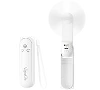 Morelax Ventilador de mano, mini ventilador 3 en 1, 2000 mAh, batería recargable, ventilador portátil USB, pequeño con función de linterna, gadgets de viaje, color blanco