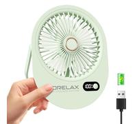 Ventilador de Mesa Portatil Recargable, Pequeño VerdPersonal con Viento Fuerte a Batería, Mini Ventilador USB de Mano Para Interiores, Exteriores y Oficinas (Verde)