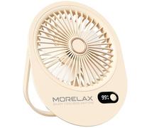 Morelax Ventilador de Mesa Portatil Recargable, Pequeño Ventilador Personal con Viento Fuerte a Batería, Mini Ventilador USB de Mano Para Interiores, Exteriores y Oficinas (Blanco)
