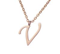 Morella Collar de Oro Rosa y Acero Inoxidable con Colgante Letras