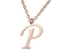 Morella Collar de Oro Rosa y Acero Inoxidable con Colgante Letras