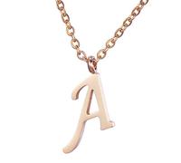 Morella Collar de Oro Rosa y Acero Inoxidable con Colgante Letras