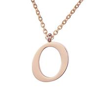 Morella Collar de Oro Rosa y Acero Inoxidable con Colgante Letras