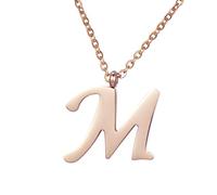 Morella Collar de Oro Rosa y Acero Inoxidable con Colgante Letras