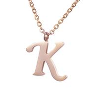 Morella Collar de Oro Rosa y Acero Inoxidable con Colgante Letras