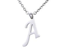Morella Collar de Plata y Acero Inoxidable con Colgante Letra A