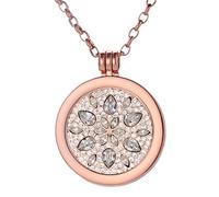 Morella Collar Oro Rosa 70 cm de Acero Inoxidable y Colgante con Moneda 33 mm en Bolsa de joyería