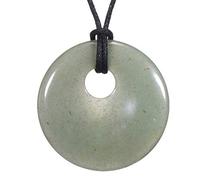 Morella Collar para Mujer 80 cm y Colgante de Gema en Forma de Donut Aventurina en Bolsa de Terciopelo