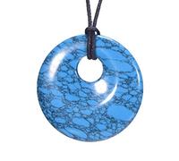 Morella Collar para Mujer 80 cm y Colgante de Gema en Forma de Donut en Bolsa de Terciopelo
