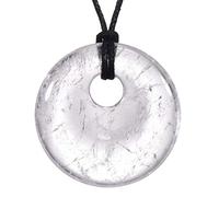 Morella Collar para Mujer 80 cm y Colgante de Gema en Forma de Donut en Bolsa de Terciopelo