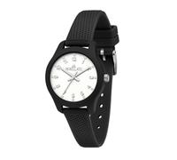 Morellato analógico modelo soft 32mm 3h white dial black silicon st.