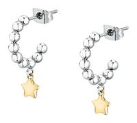 Morellato Pendientes de Mujer de Acero con Estrella, Perlas, colección Talismani, Regalo Amica - SAIX28, Acero