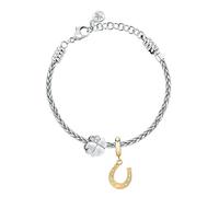 Morellato Pulsera de mujer de acero, cristales, colección Drops, trébol, herradura - SCZ1395, talla única, Metal, Sin gemas.
