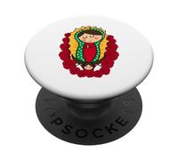 Morenita del Tepeyac Cartoon Santa María de Guadalupe PopSockets PopGrip Adhesivo