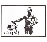 moreno-mata C3PO y R2D2 Autentico Graffiti Hecho a Mano Handmade Poster Peliculas Laminas Decorativas Pared Cuadros Decoracion Salon Modernos Regalos Originales para Hombre y Mujer
