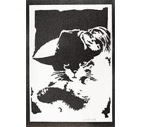 moreno-mata El Gato con Botas Autentico Graffiti Hecho a Mano Handmade Poster Peliculas Animacion Laminas Decorativas Pared Cuadros Decoracion Salon Modernos Regalos Originales para Hombre y Mujer
