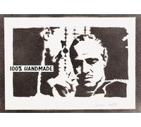 moreno-mata El Pad... Autentico Graffiti Hecho a Mano Handmade Poster Peliculas Don Vito Corleone Laminas Decorativas Pared Cuadros Decoracion Salon Modernos Regalos Originales para Hombre y Mujer