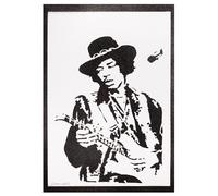 moreno-mata Jimi Hendrix Autentico Graffiti Hecho a Mano Handmade Poster Laminas Decorativas Pared Cuadros Decoracion Salon Modernos Regalos Originales para Hombre y Mujer