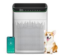 MORENTO Purificadores de aire para el hogar, habitación grande de hasta 1690 pies cuadrados con monitor de calidad de aire PM 2.5, WiFi y entrada de aire de doble cara compatible con Alexa, para humo